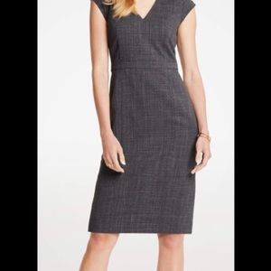Ann Taylor V-Neck Sheath Dress with Cap Sleeves